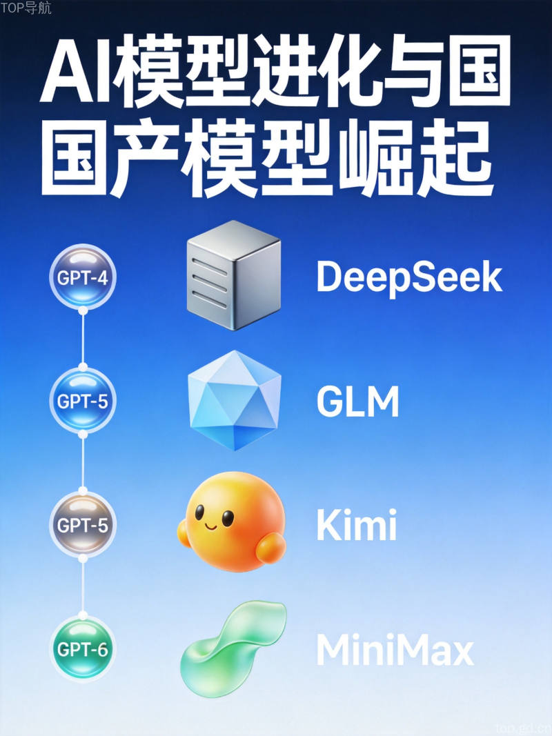 AI大模型技术演进路线图,从GPT-4到GPT-6的技术突破、参数量指数级增长,以及国产大模型DeepSeek、GLM、Kimi的快速追赶