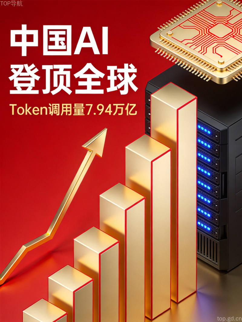 国产芯片集体盈利，中国AI产业崛起的科技展示，红色金色调象征繁荣发展