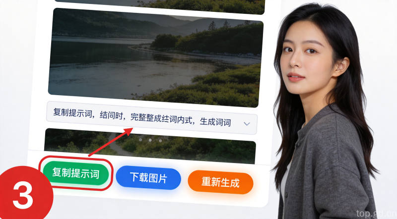 AI输出效果对比展示图，Before/After对比分割线直观呈现提示词优化效果