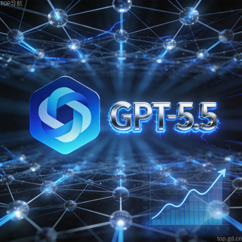 OpenAI GPT模型发布概念，神经网络发光节点连接，事实准确性提升数据图表