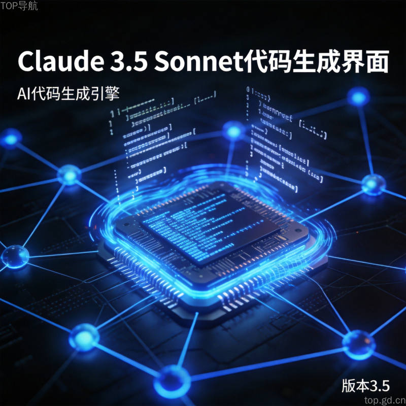 Claude 3.5 Sonnet代码生成界面，神经网络与代码交织，赛博朋克风格