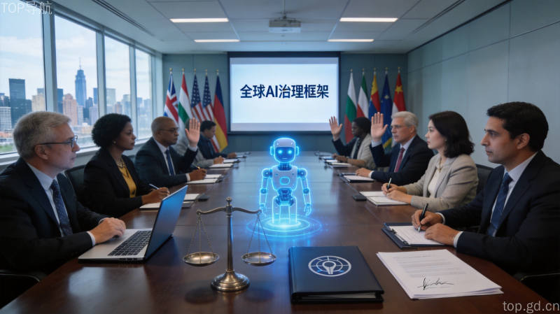 AI监管国际会议场景，展现全球治理协调努力