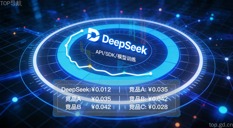 DeepSeek大模型API价格战概念图,数据可视化风格对比,创意活力氛围展示AI普惠未来