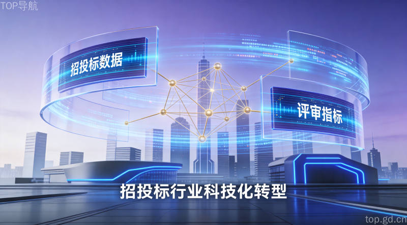 未来智能化评标中心场景，数字面板与神经网络数据流动光效