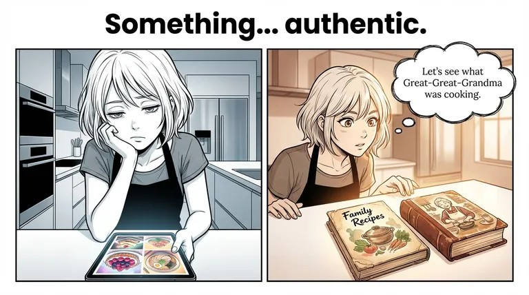 NotebookLM创意风格演示:19世纪料理书转化为漫画风格幻灯片