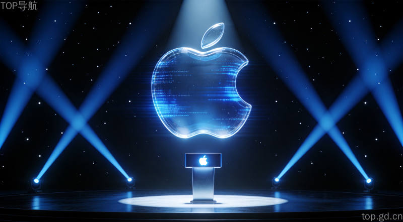 WWDC26发布会舞台场景，展现苹果AI战略发布会氛围