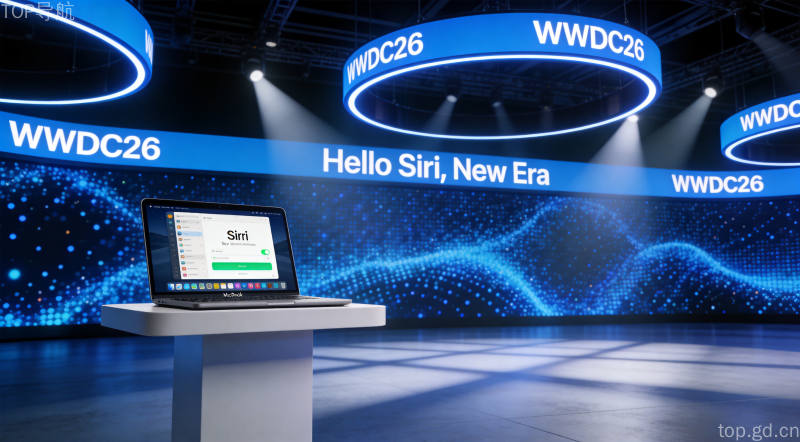 苹果WWDC26开发者大会科技感现场，AI产品展示
