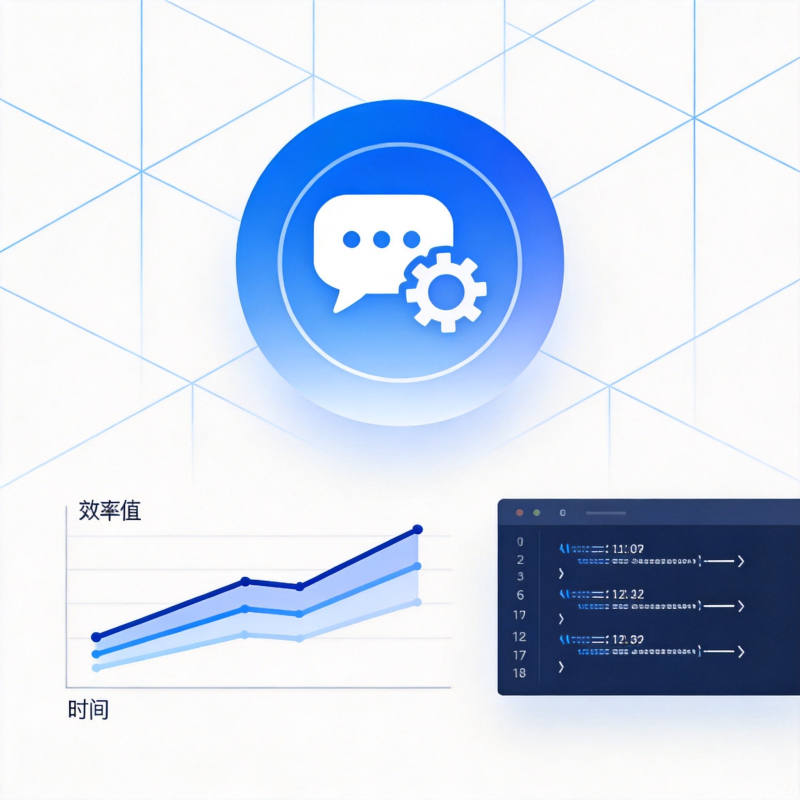 极简科技风格的AI效率工具展示，包含智能助手图标、数据分析图表和移动App界面，简洁现代的商务风格