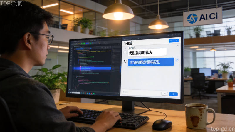 AI编程效率提升概念图，展现未来科技与代码创作的融合