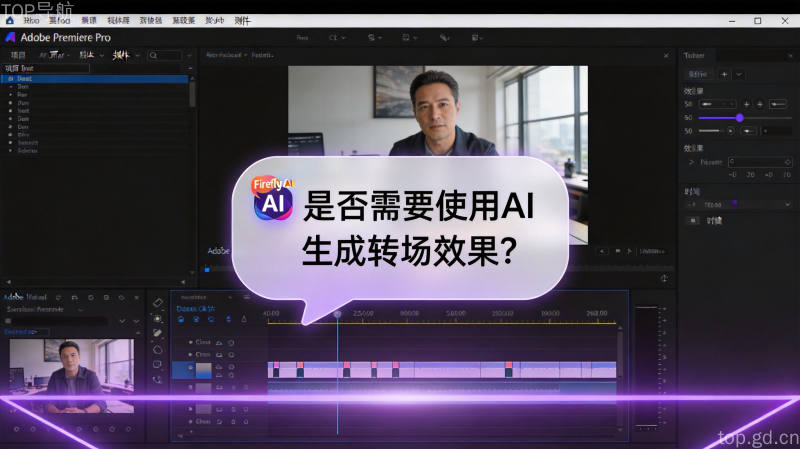 Premiere Pro AI助手在视频剪辑工作中的应用界面