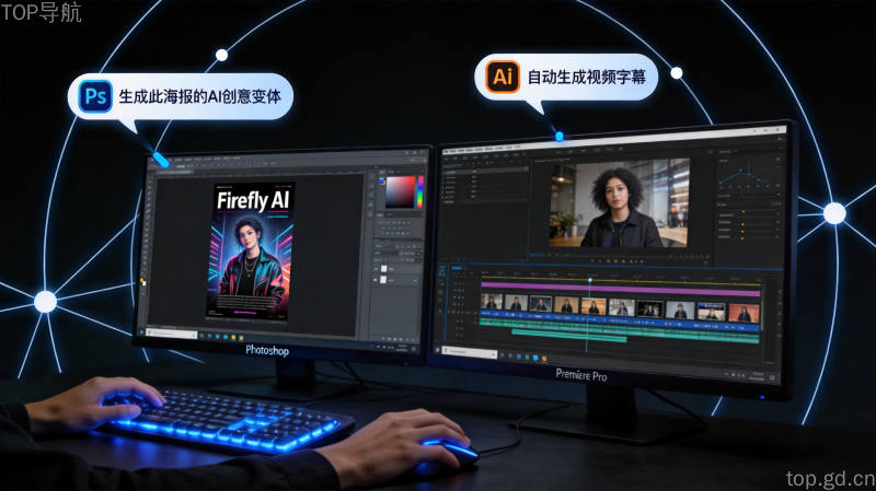 Adobe创意软件全家桶集成AI功能提升创意工作效率