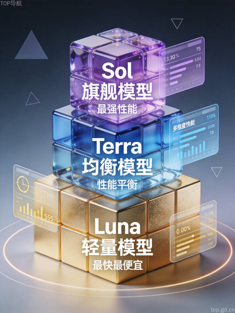 GPT-5.6 Sol-Terra-Luna三级产品矩阵架构,展示不同层级模型的定位与定价策略