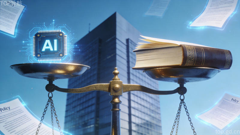 AI监管与治理概念图,展示安全评估与政策制定的平衡关系