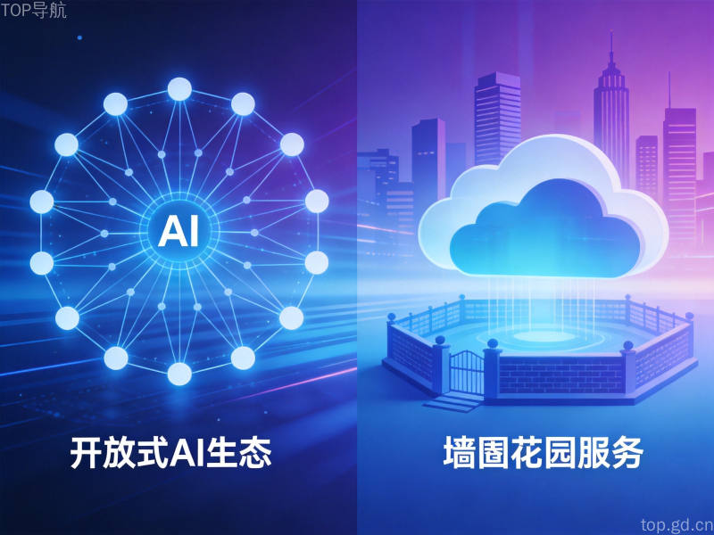 开源AI与闭源AI生态系统对比示意图