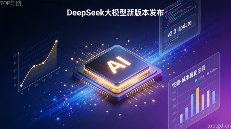 发光AI芯片与帕累托性能成本曲线,金色数据光点环绕,极简科技风展示大模型性价比优势